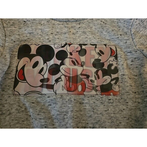Disney At Primark Grey Hologram Sweatshirt Mickey Mouse Size 18-24 Months Baby - Picture 5 of 10